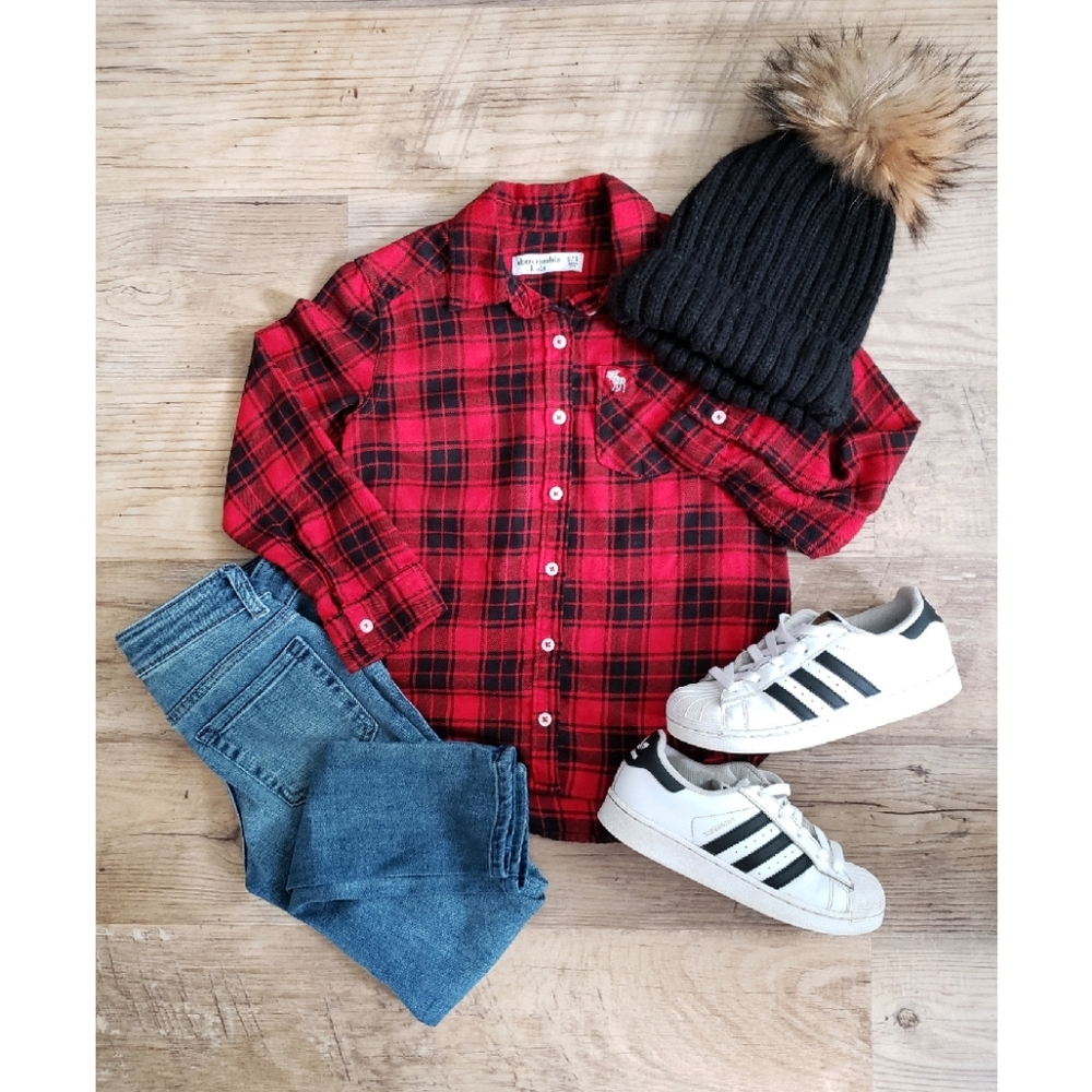Abercrombie Kids Red/Black Plaid Shirt (5/6)